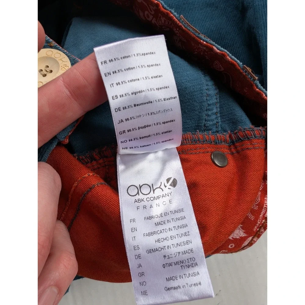 ABK Urban Yoda Velvet Pants‎ Mens Large Blue Corduroy Outdoors Petrol Marine